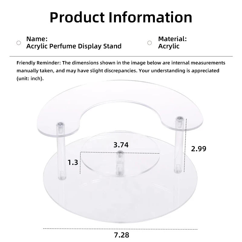 Acrylic 3-Tier Perfume Stand Organizer 4mm Display Riser for Perfume Dessert Cupcake Desktop Decoration Organize Display Stands