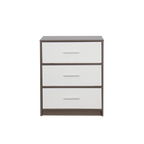 Corner Modern Nightstand with 3 Storage Dresser Drawers Bedroom Furniture