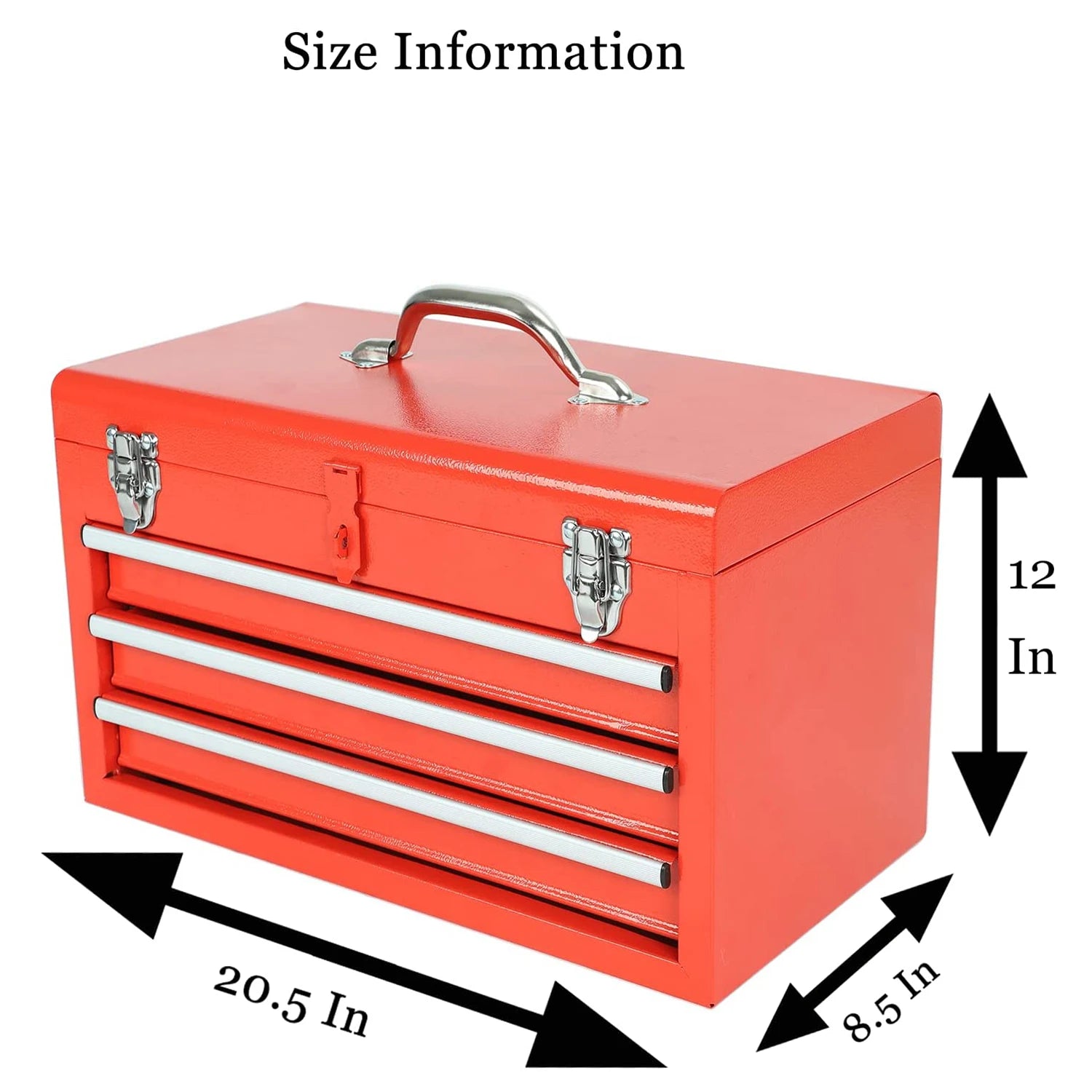 Heavy Duty Cold Rolling Steel 3-Drawer Stainless Steel Handles Storage Cabinet Garage Mechanic Organizer Tool Box