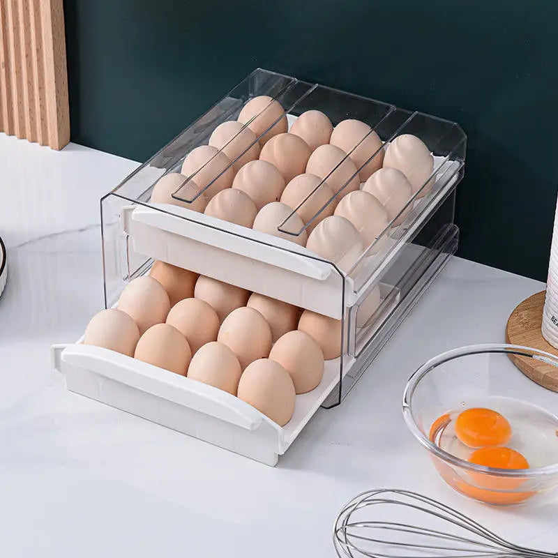 Allifemax Food-grade Refrigerator Egg Container Keeping Fresh Egg Box Kitchen Transparent Storage Holders Fridge Organiser