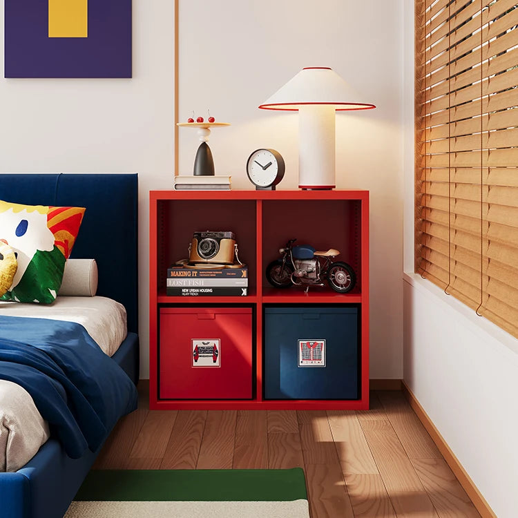 Modern Metal Steel Nightstand, Bedroom Bedside Table with Storage Drawer and Open Shelf