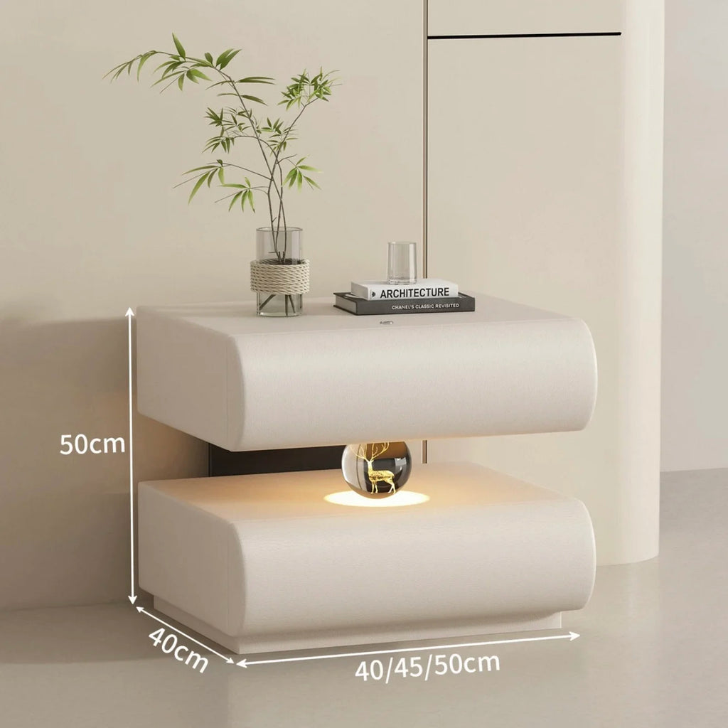 IItalian-style Light Luxury Bedside Table with Lamp, Suitable for Bedrooms and Home Furnishings, Creative Bedside Storage