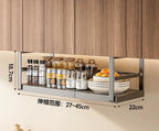 Metal Kitchen Organizer Cabinet Hanging Storage Rack Under Shelf Storage Basket Retractable Rack Under the Cabinet