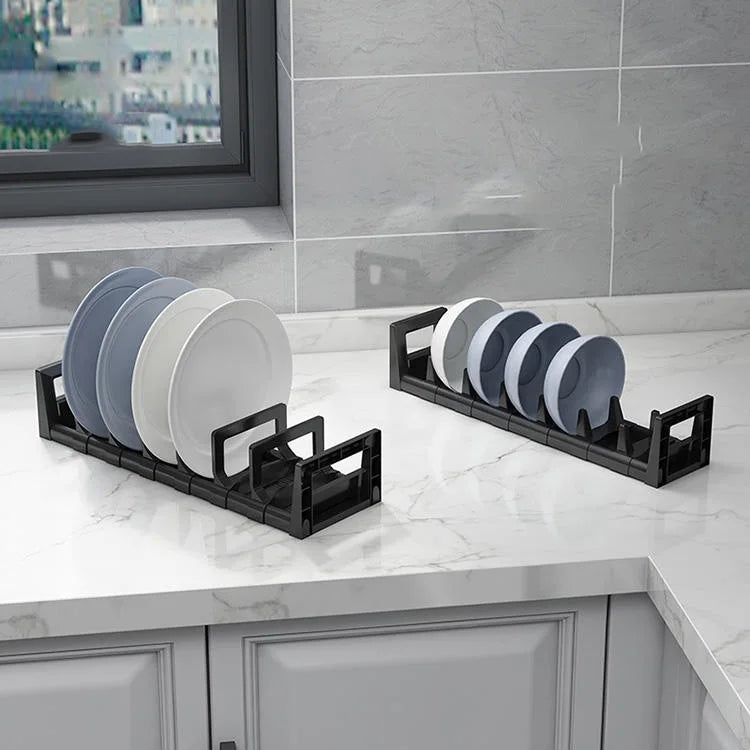 Desktop Dining Plate Tableware Drawer Dish Drainage Bowl Storage Rack for Kitchen Nail Free Storage Shelf