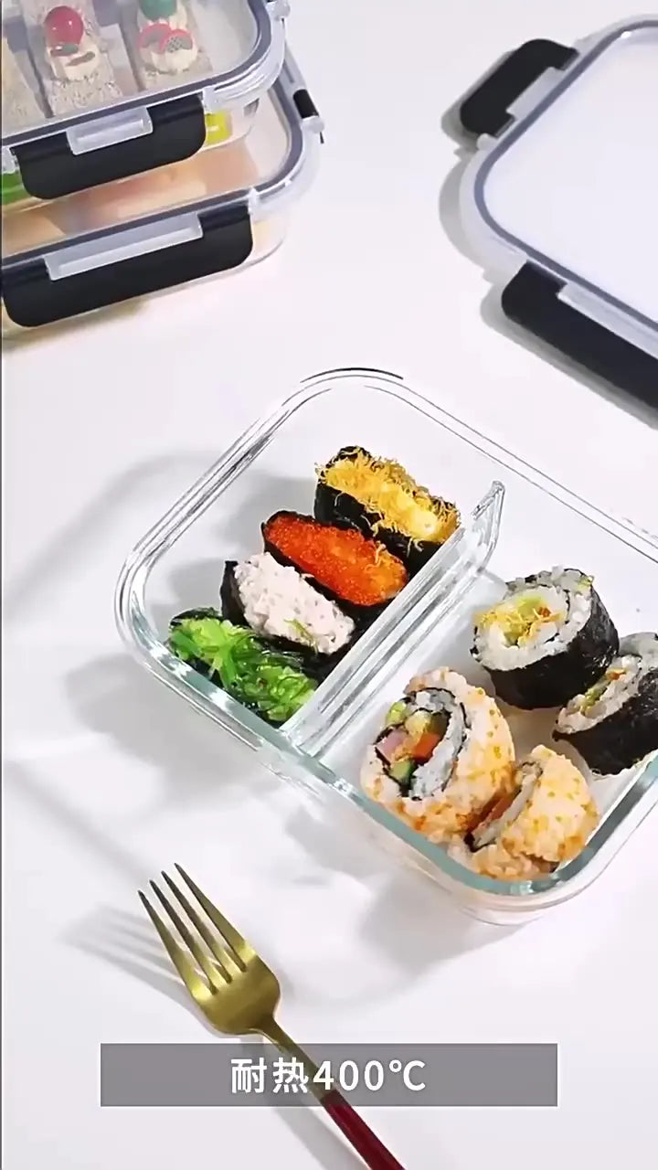 High Borosilicate Glass Baking Dish Glass Preservation Bowl Microwave Compartments Lunch Box Food Storage Container