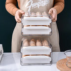 Allifemax Food-grade Refrigerator Egg Container Keeping Fresh Egg Box Kitchen Transparent Storage Holders Fridge Organiser