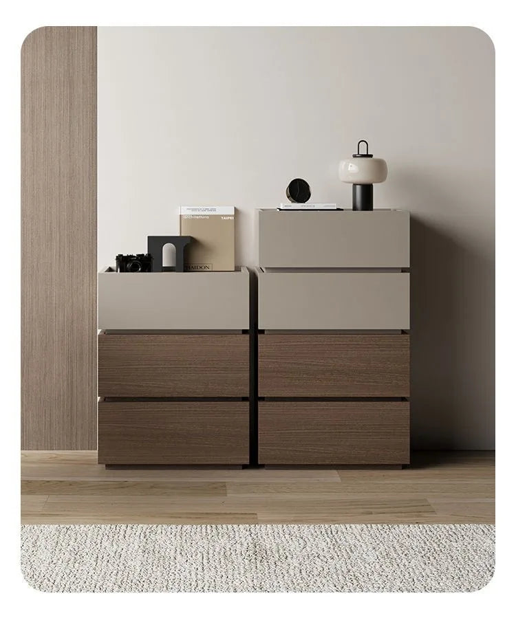 Italian Minimalist Solid Wood Bedside Table Storage Locker Simple Modern Design for Bedroom for Living Room Cabinets Online