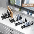 Desktop Dining Plate Tableware Drawer Dish Drainage Bowl Storage Rack for Kitchen Nail Free Storage Shelf