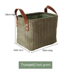 Girida Modern Rectangular Corduroy Multifunction Storage Basket with Handle Portable Desktop & Clothing Storage Set