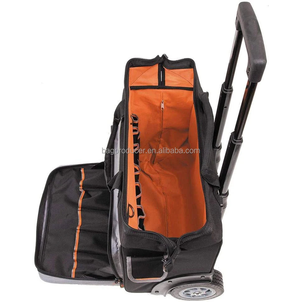 Water Resistant Tool Storage Organizer Rolls on Rugged 6-Inch Wheels, 24 Pockets