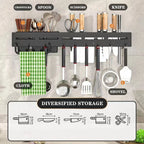 Kitchen Organizers Shelf Carbon Steel Knife Storage Rack Wall Mounted Spice Rack Chopstick Utensils Holder