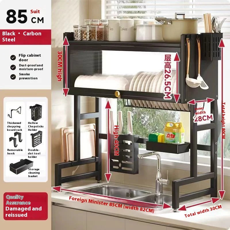 Kitchen Storage Rack Sinkescurridor De Platos Iron Storage Holders & Racks Countertop Pool Cupboard Multi-functional Metal