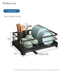 Modern Metal Multi-Purpose Kitchen Organizer Over-Sink Dish Drying Rack with Drain Storage for Plates Bowls Utensils