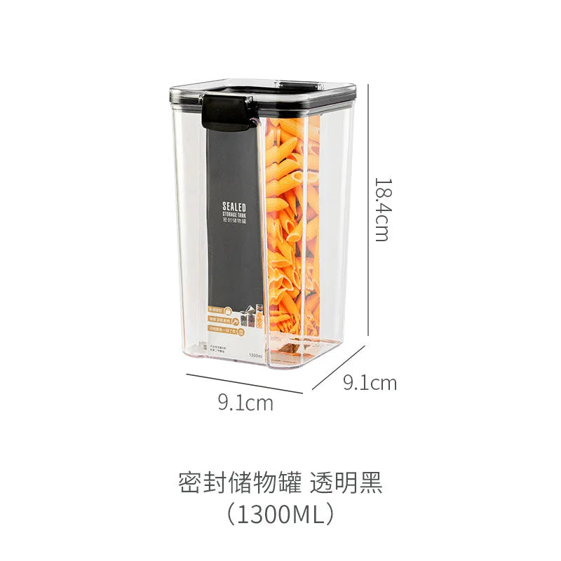 Stackable Kitchen Pantry Food Organization Containers Moisture-Proof Plastic Airtight Storage Boxes with Locking Lids