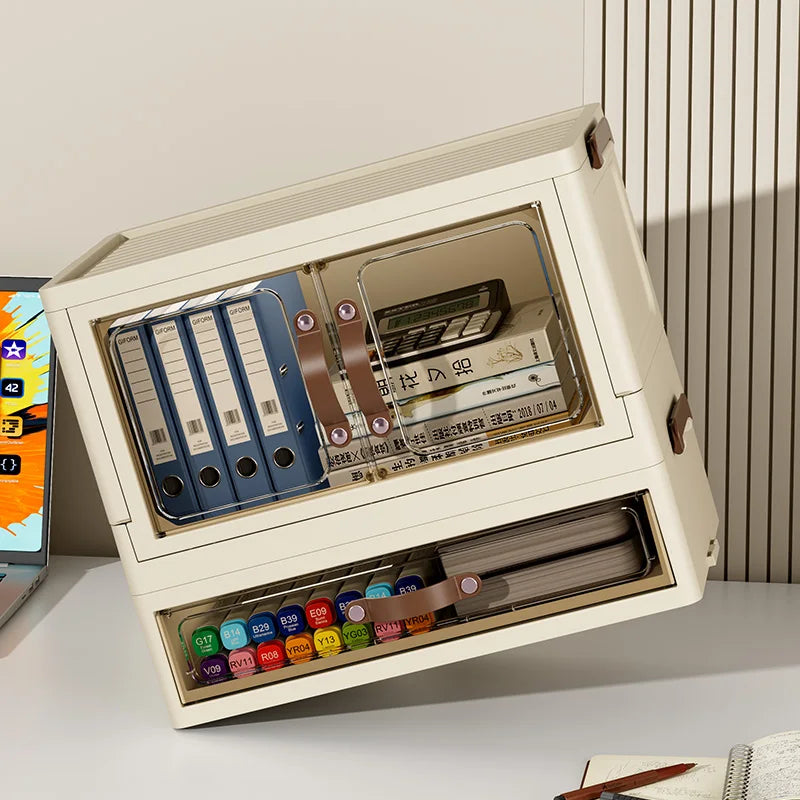 Desk Organizer, Plastic Desktop Organizer with Pencil Holder and Sticky Note Tray, Office Stationery Supplies Organizers