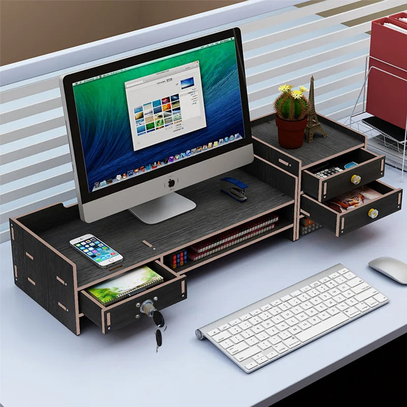 Custom Computer Monitor Riser Stand Base Office Supplies Desktop Storage Box Keyboard Organizer Rack Storage Holders