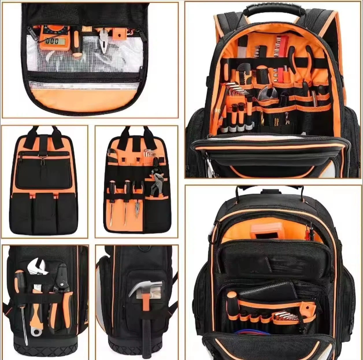 Custom Logo High Quality 1680D Mold Storage Organizer Garden Work Canvas Heavy Duty Electrician Tool Bag for Storing Tool Bag