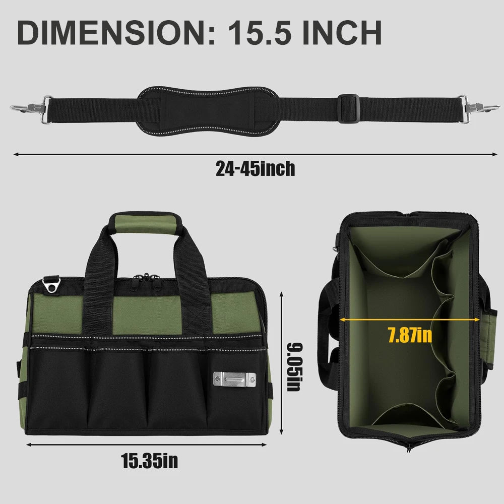 Portable Tool Box Organizer Storage, Large Tool Bag, 16-Pocket,Heavy Duty Tactical Toolbag with Big Zipper, Travel Carry Toolbox