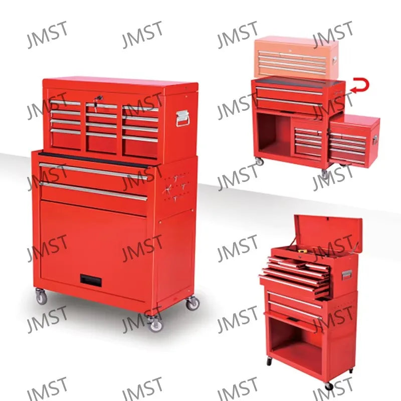 CE Certified 8-Drawer Metal Rolling Tool Box and Cabinet with Combination Lock Iron Tool Storage Trolley Cart OEM Customizable
