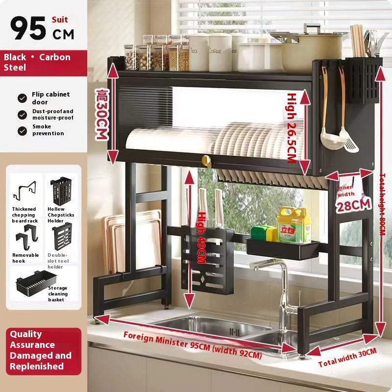 Kitchen Storage Rack Sinkescurridor De Platos Iron Storage Holders & Racks Countertop Pool Cupboard Multi-functional Metal