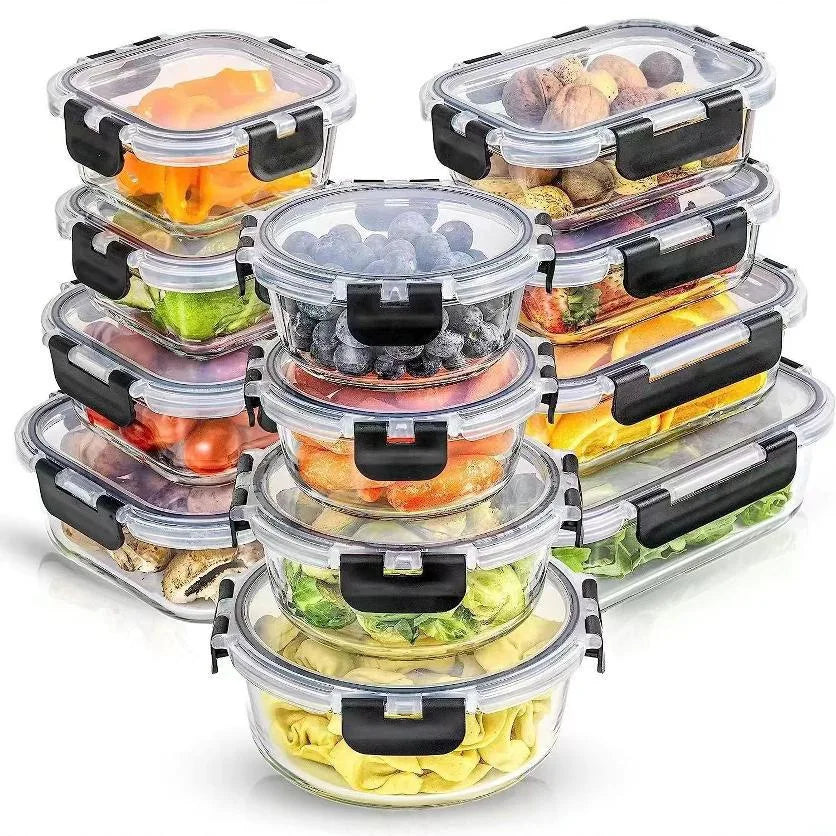 High Borosilicate Glass Baking Dish Glass Preservation Bowl Microwave Compartments Lunch Box Food Storage Container