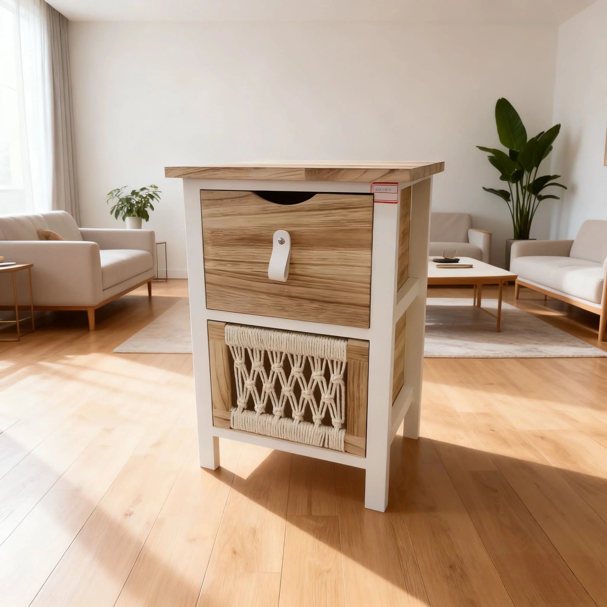 Environmentally Friendly Solid Wood Bedroom Bedside Table with Storage Drawers for Storing Household Items Desk Storage Rack