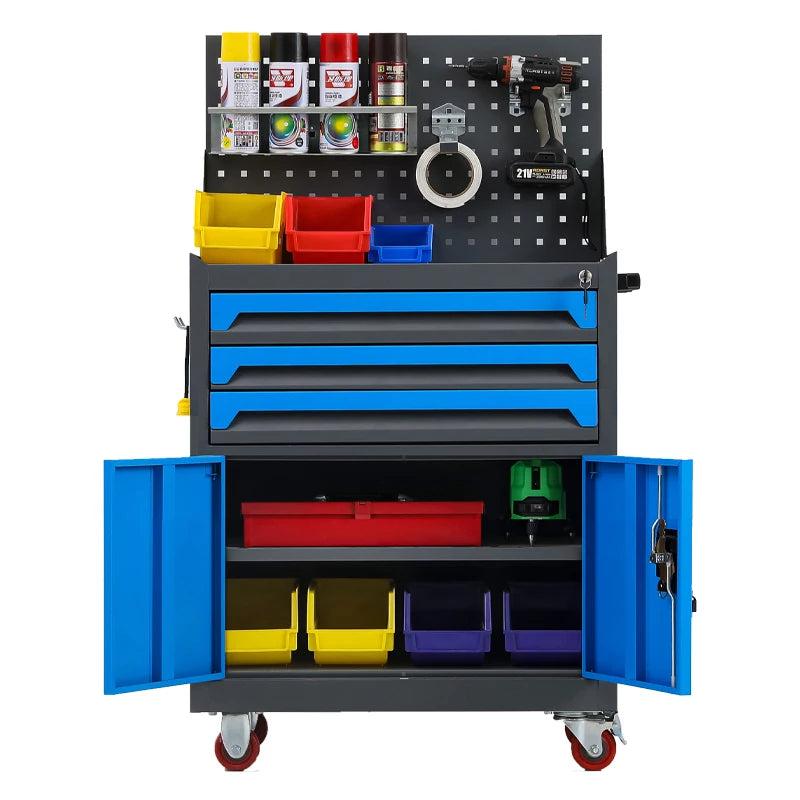 New Design Top Selling Toolcase Tool Cabinet Steel Storage Toolbox Multi-layer with Drawers Wheels