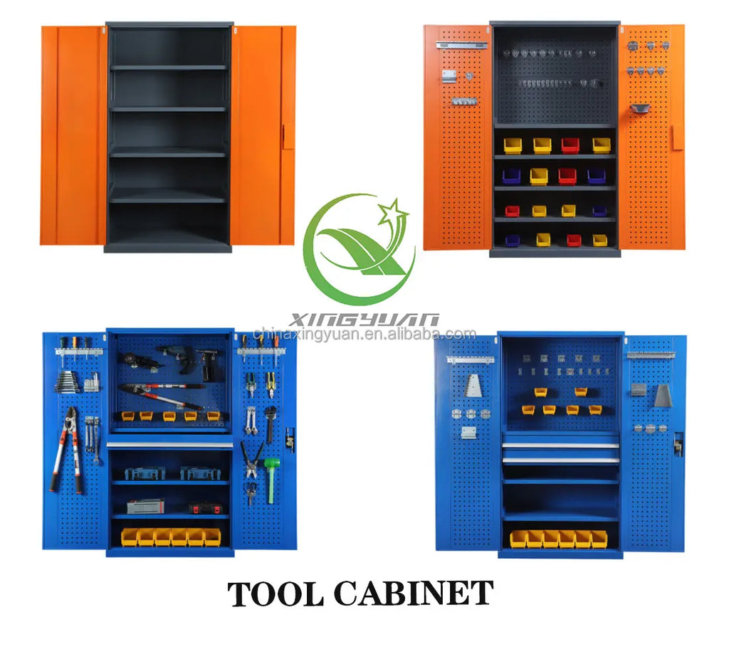 Factory Price OEM Workshop Garage Two Door Multi-Functional 3-Drawer Steel Tool Cabinet with 300kg Capacity