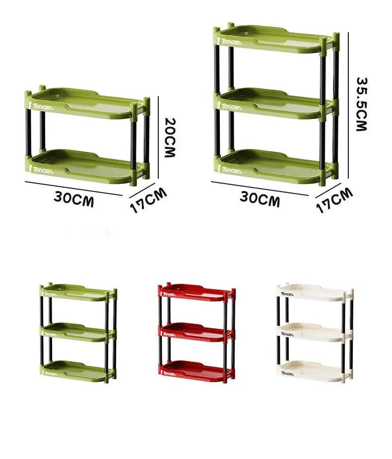 Wholesale Versatile Adjustable Desktop Multi-Layer Stackable Storage Rack Desk Stationery Cosmetics Stand for Living Room