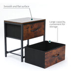 Hot Selling Modern Bedside Table with Country Brown Wood Grain Print 2 Drawers for Dining Home Use for Bedroom and Living Room