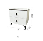 Light Luxury Nightstand with Lock Simple Modern Classic Design Drawer Storage Complete 2 Drawer Bedroom Bedside Cabinet
