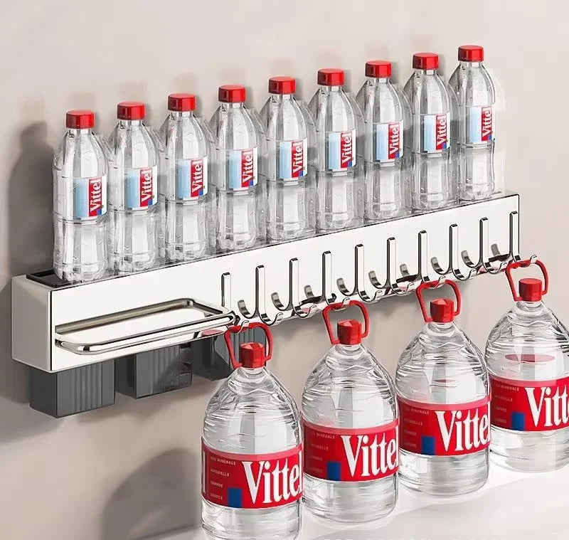 Wholesale Multi-Functional Stainless Steel Wall-Mounted Knife Chopstick Holder No-Drill Kitchen Utensil Storage Rack