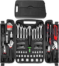 Auto Repair Mechanics Tool Set CRV 95-Piece Multifunctional Portable Tool Kit Plastic Toolbox for House Apartment Garage