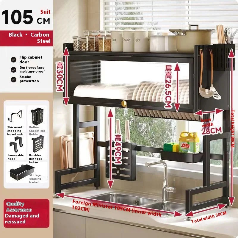 Kitchen Storage Rack Sinkescurridor De Platos Iron Storage Holders & Racks Countertop Pool Cupboard Multi-functional Metal