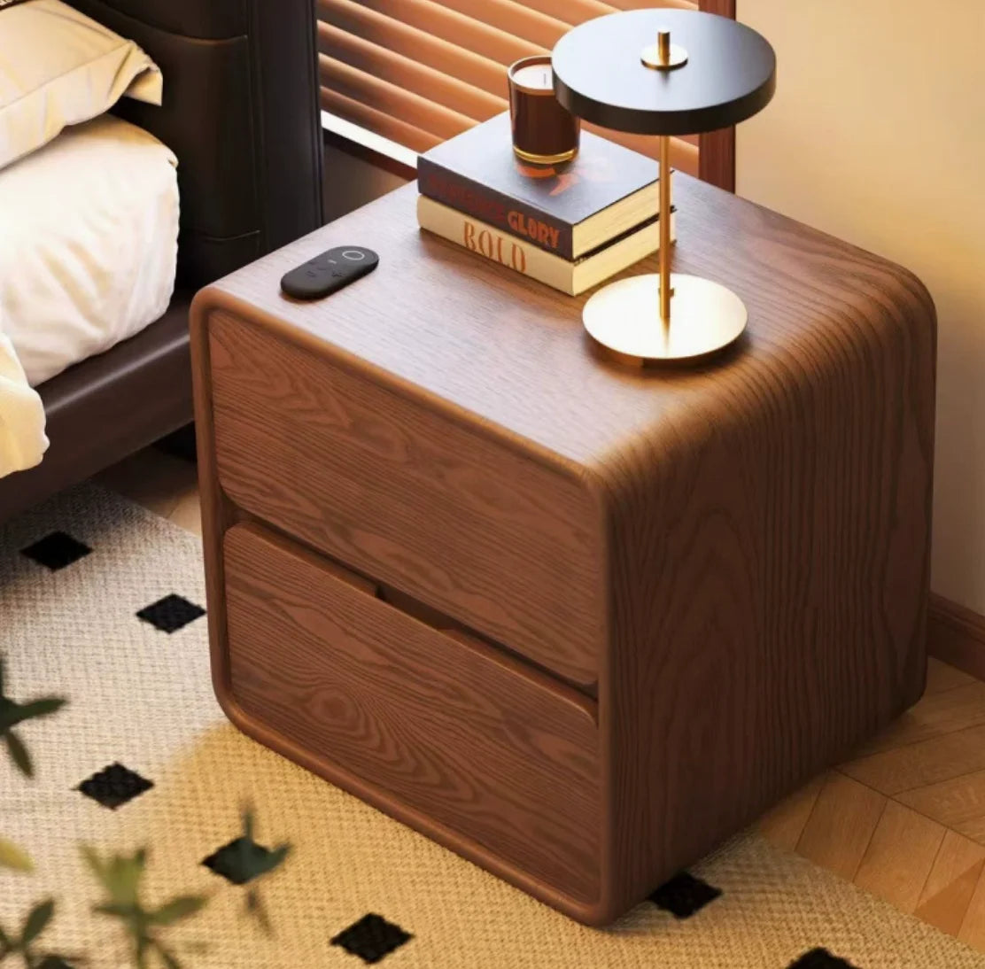 Modern Solid Wood Storage Cabinet New Design Bedside Bedside Table Apartment Bedroom Bedside Table
