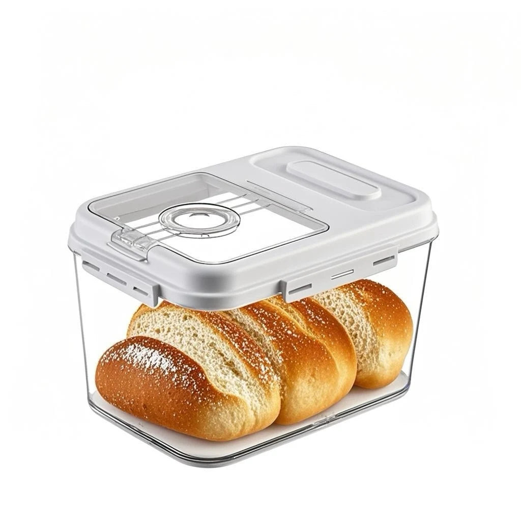 Airtight Bread Storage Container with Time Recording Countertop Bread Box with Lid for Kitchen Homemade Bread Storage