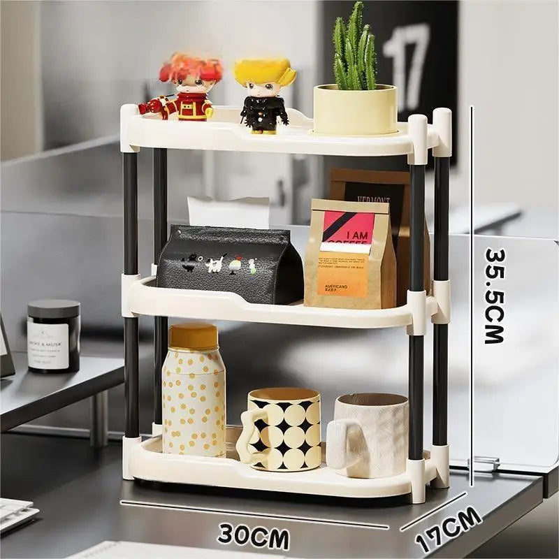 Wholesale Versatile Adjustable Desktop Multi-Layer Stackable Storage Rack Desk Stationery Cosmetics Stand for Living Room