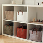 Girida Modern Rectangular Corduroy Multifunction Storage Basket with Handle Portable Desktop & Clothing Storage Set