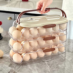 Transparent Plastic Egg Storage Box with Slide Design Anti-Drop Shockproof Kitchen Storage Special Feature for Refrigerators