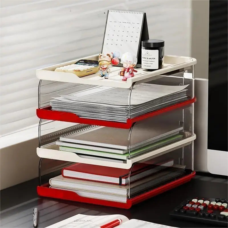Modern Convenient Multifunctional Office Desk Stationery and Book Storage Rack Desktop File Storage Box
