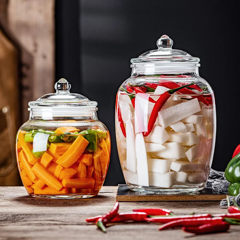 Wholesale Modern Design Glass Food Storage Jar with Lid Big Size Kitchen Glass Food Jars