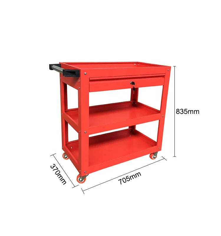 Mechanic Utility Cart  Tool Trolley Set Tool Cabinet With 3 Tier Shelf