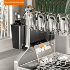 Kitchen Accessories 2 Tier Stainless Steel Dish Drainer Rust-proof Dish Rack for Kitchen Counter Black Escurridor De Platos