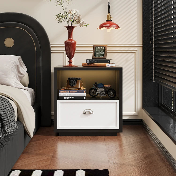 Durable Steel Nightstand for Bedroom with Anti-Scratch Surface