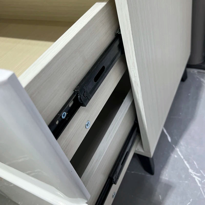 Light Luxury Nightstand with Lock Simple Modern Classic Design Drawer Storage Complete 2 Drawer Bedroom Bedside Cabinet