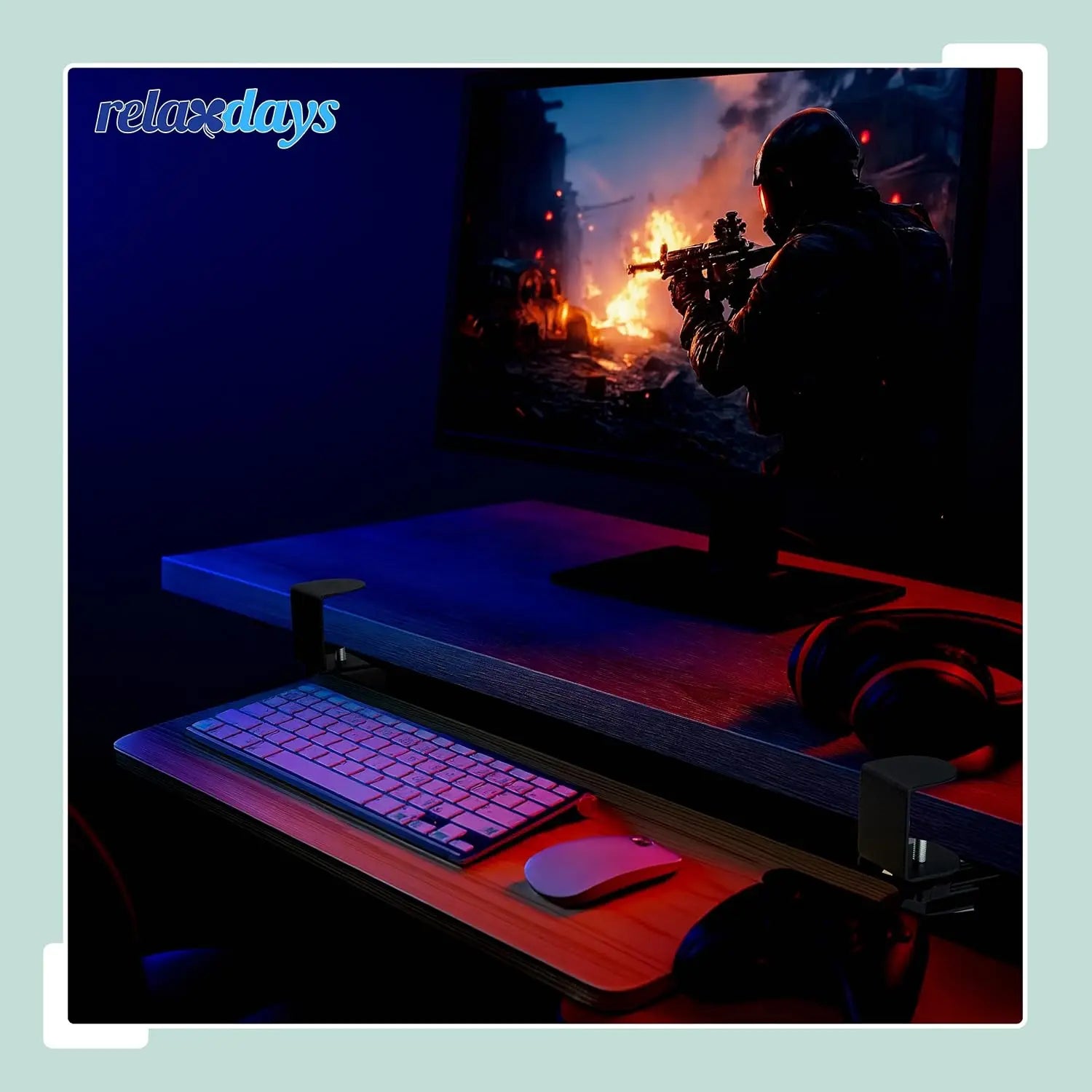 Sliding Keyboard Stand for storage mouse and keyboard Hot selling  Keyboard Tray Under Desk Extendable with Clamp Stable