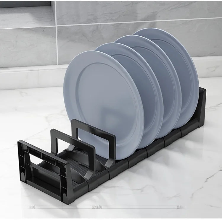 Desktop Dining Plate Tableware Drawer Dish Drainage Bowl Storage Rack for Kitchen Nail Free Storage Shelf