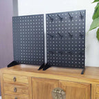 Custom Portable Single Side Metal Powder Coated Pegboard Display Stand with Hooks Modern Style Desktop Organizer
