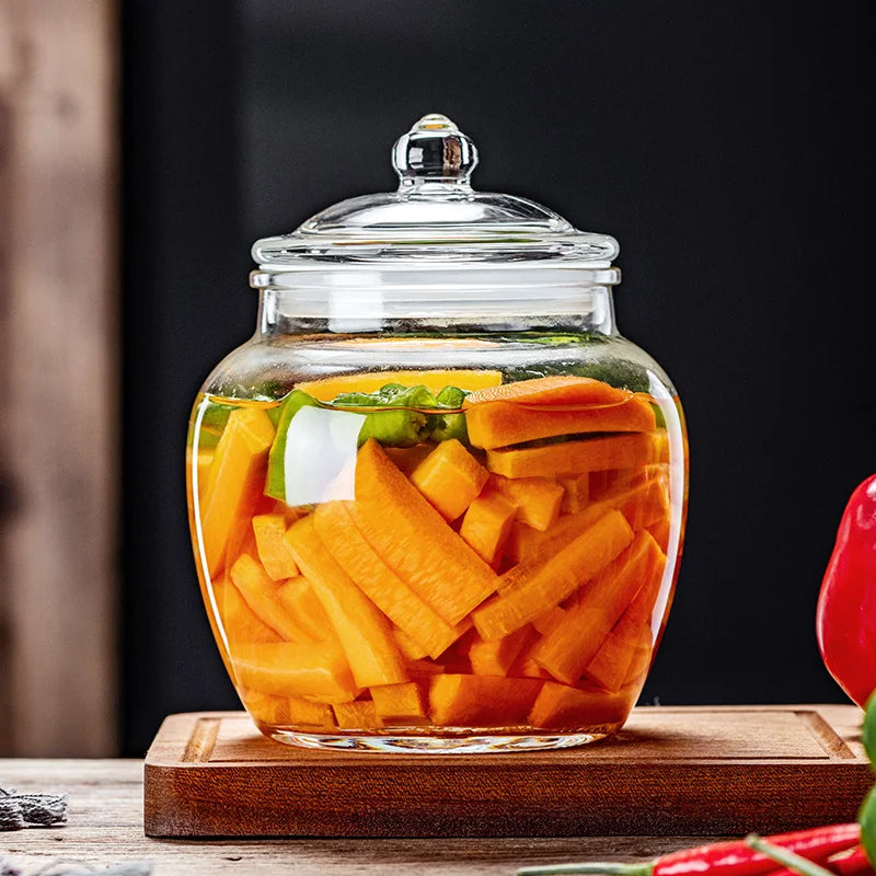 Wholesale Modern Design Glass Food Storage Jar with Lid Big Size Kitchen Glass Food Jars