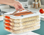 Dumpling Plastic Kitchen Storage Box Refrigerator Freezing 3 Layer Frozen Box Crisper Food Grade Stackable Food Containers